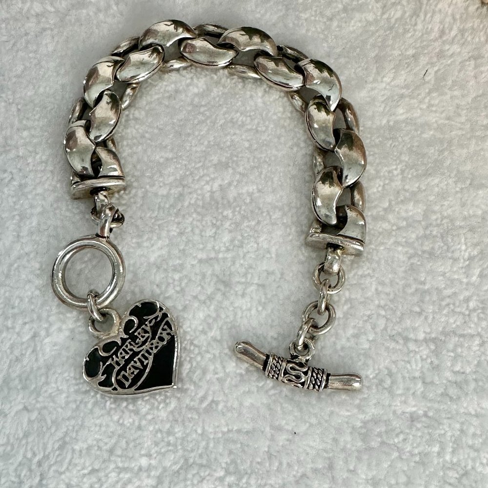 Harley - Davidson Vintage Women Heart Link Bracelet